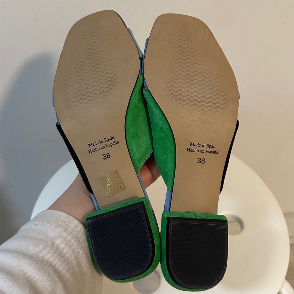 Stylish Green and Blue Women's Sandals - Picture 3 of 3